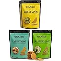 Craize Savory Mix | Sweet Corn x2, Everything, Jalepeno Lime | Gluten Free, Vegan, Kosher, Toasted Corn Crackers | 4 pack, 4 oz each
