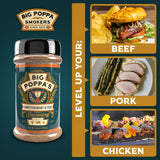 Big Poppa’s Competition Brisket & Steak Rub - Beef Seasoning for Brisket & Burgers - Bold Savory Flavor with Smoked Sea Salt & Natural Roast Beef