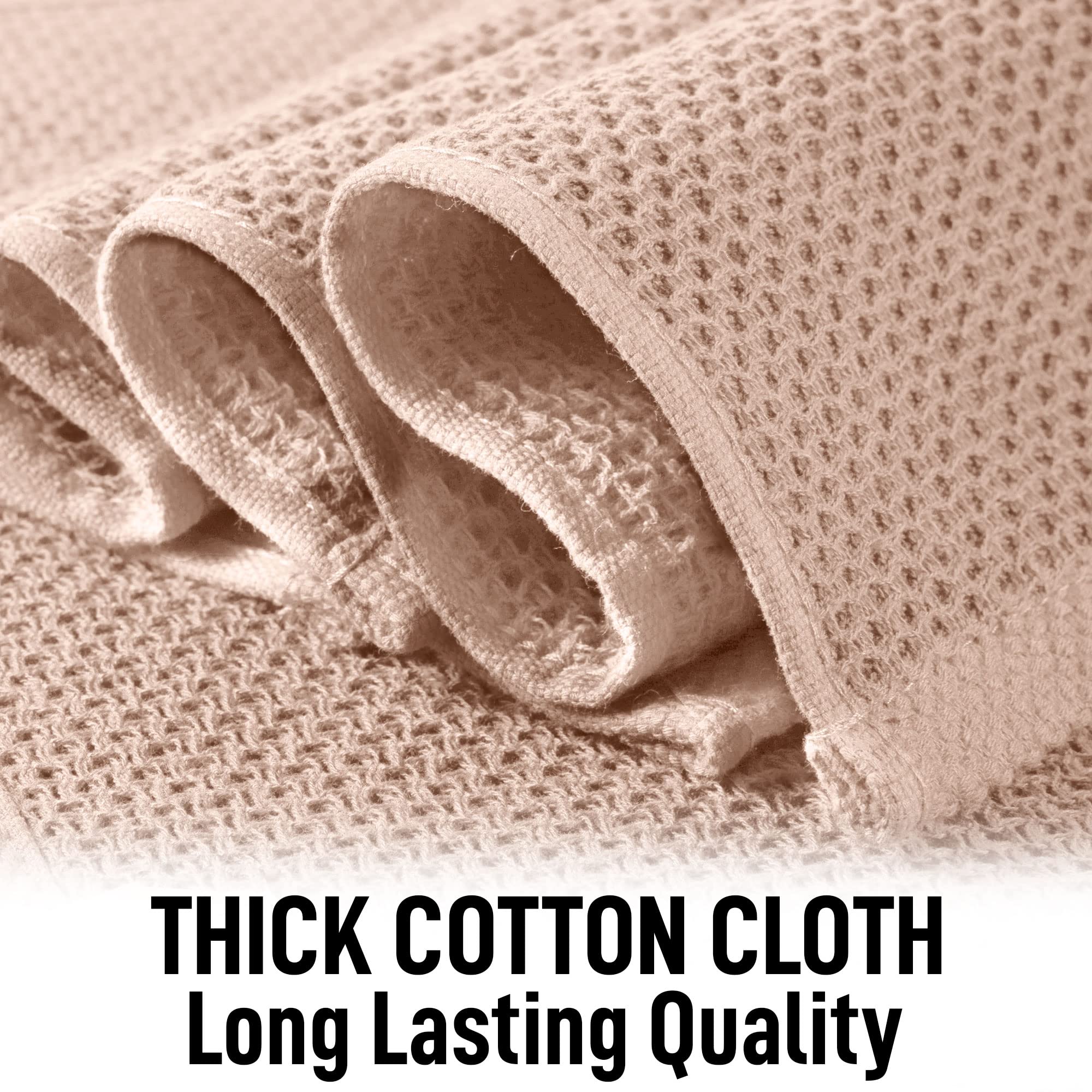 Zulay Kitchen Towels 3 Pack 100% Cotton Waffle Weave - 12x12” Super Absorbent Dish Towels for Kitchen - Reusable Kitchen Towels for Washing Dishes