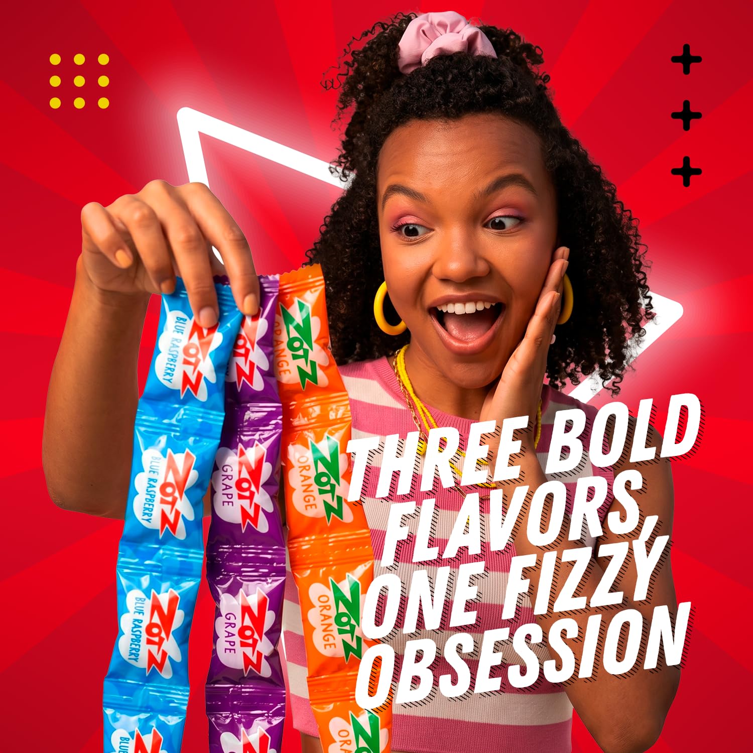 ZOTZ Fizzy Sour Candy Old Fashioned Hard Candy Assorted Fruit Flavored, Blue Raspberry Grape, Individually Wrapped -Filled With A Fizzy Center, From