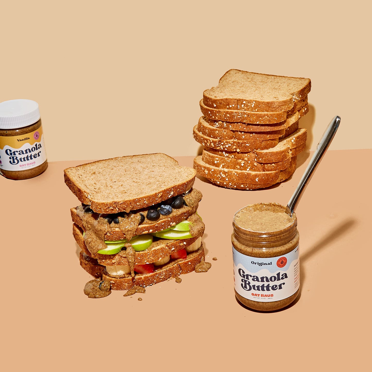 Oat Haus Cinnamon Graham Original Granola Butter | Peanut-free, Almond (Tree-Nut) Free, & School-Safe (Top 8 Allergen Free) | Sunflower Seed & Cookie