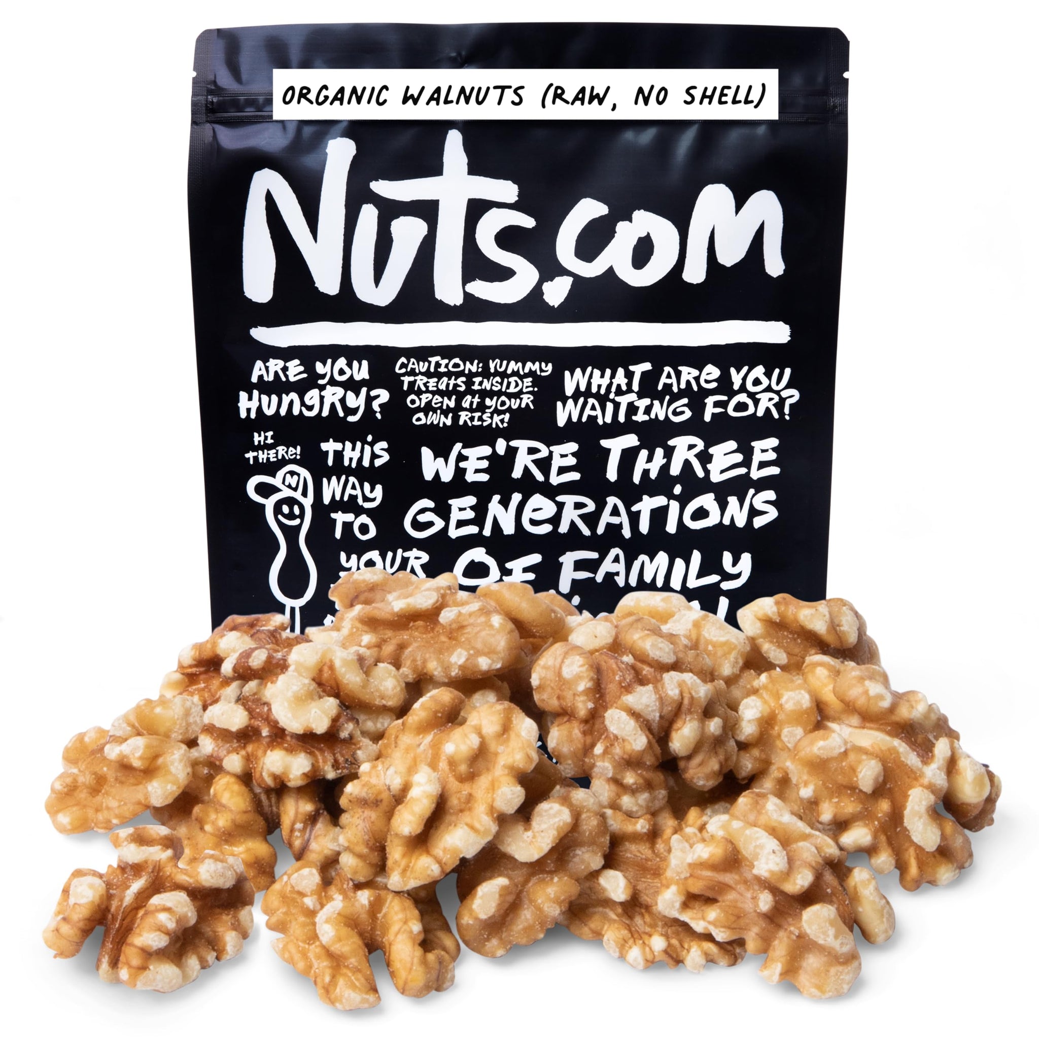 Nuts.com - Organic Walnuts (Raw, No Shell) - Healthy Snack for Adults & Kids, Nutty & Slightly Sweet Flavor, Good Source of Protein & Fiber - Vegan