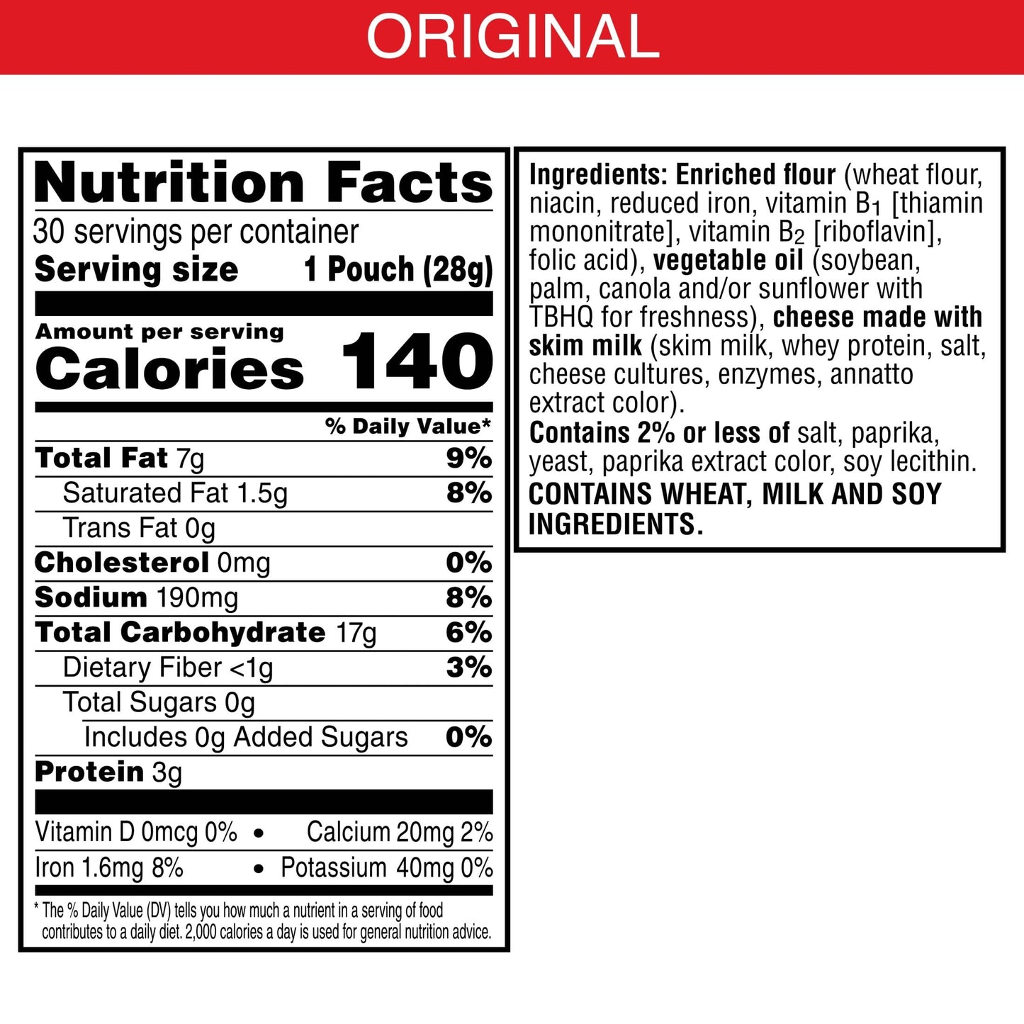 Cheez-It Cheese Crackers, Baked Snack Crackers, Halloween Snacks, Original, 30oz Box (30 Pouches)