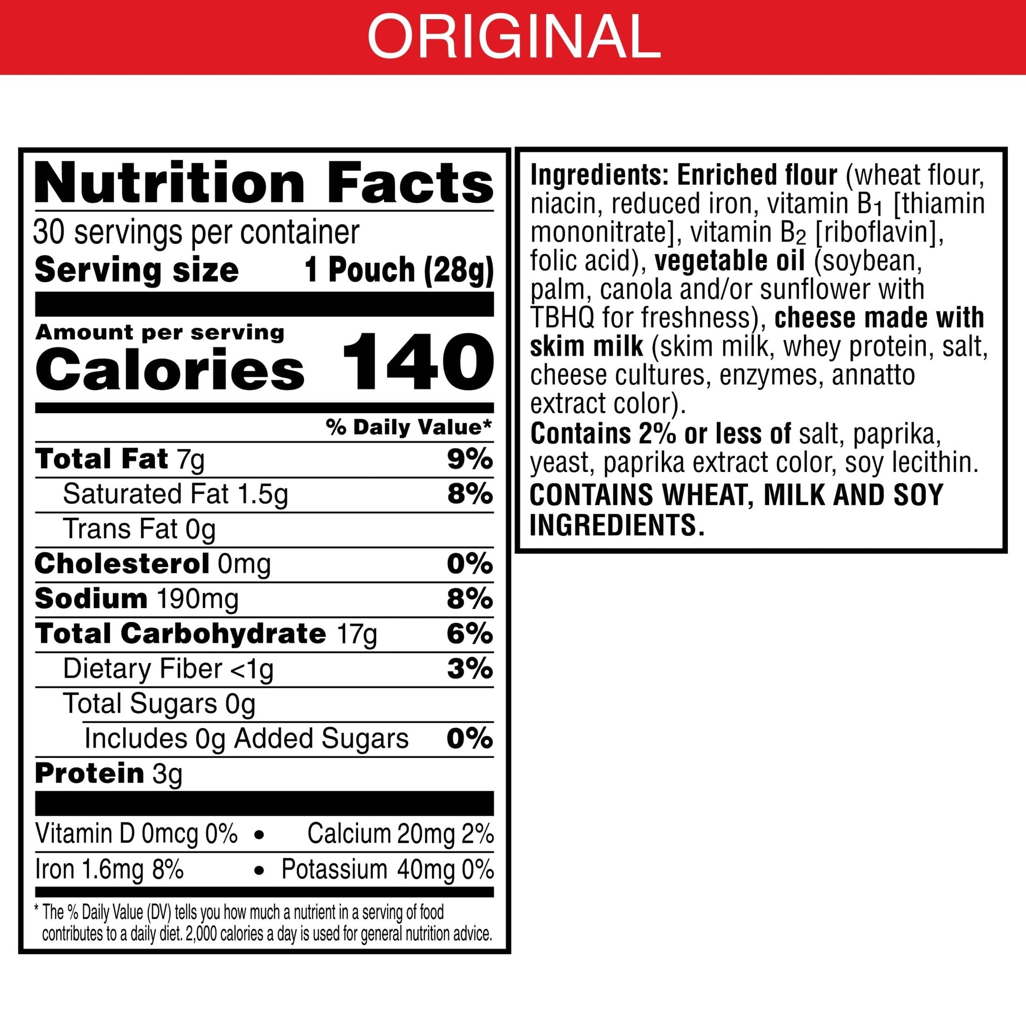 Cheez-It Cheese Crackers, Baked Snack Crackers, Halloween Snacks, Original, 30oz Box (30 Pouches)