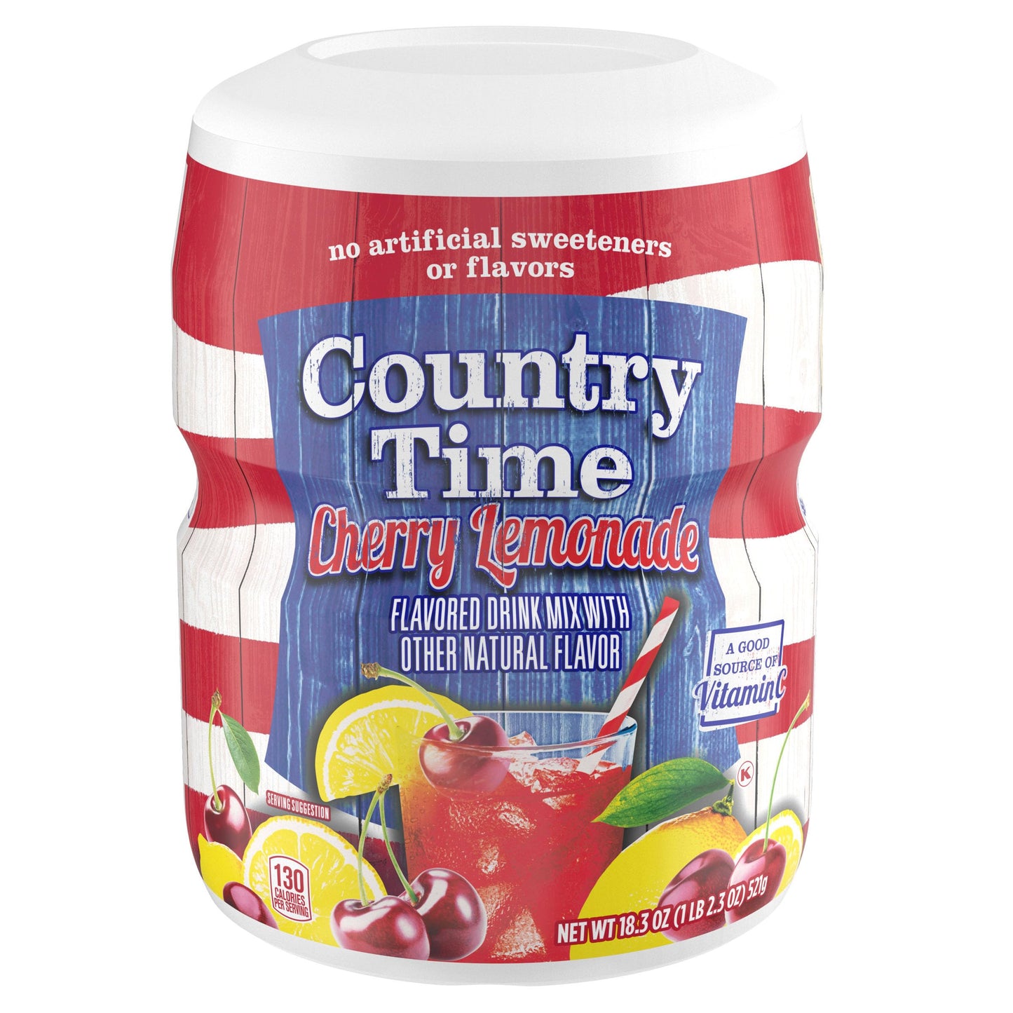 Country Time Cherry Lemonade Powdered Drink Mix, 1 Canister, for Shareable Refreshment, Naturally Flavored with Other Natural Flavor, No Artificial