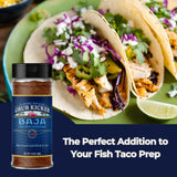 Grub Kicker Fish Taco Seasoning Baja Blend - 3 oz Bottle - Taco Seasoning Mix Spice for Seafood, Shrimp, and Tex Mex Dishes - Use to Season Fish
