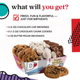 David’s Cookies Happy Birthday Cookies Gift Basket - Deliciously Flavored Assorted Cookies in a Lovely Gift Crate - Gourmet Chocolate Chip Cookies