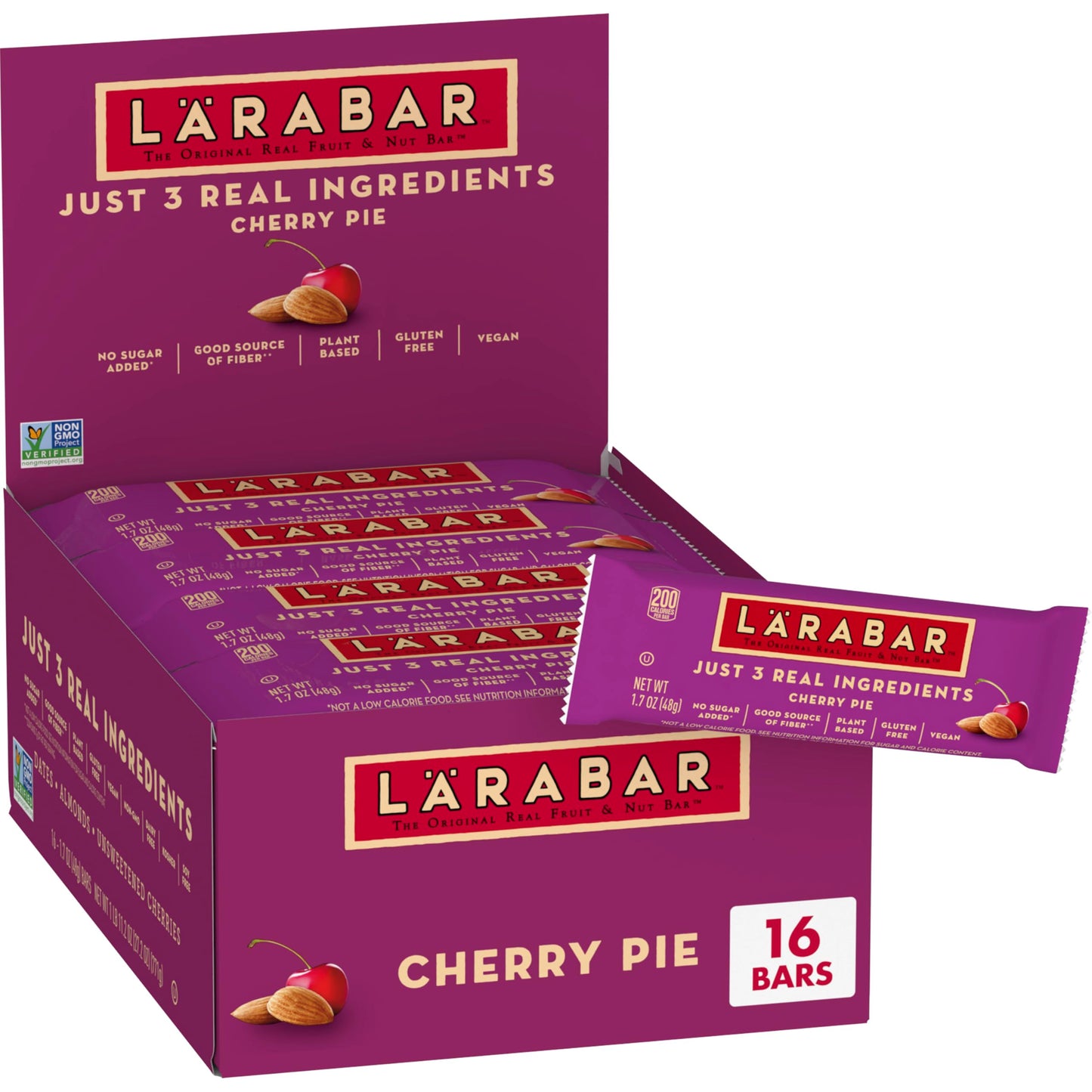 Larabar Cherry Pie Fruit and Nut Bar, Gluten Free and Vegan, 27.2 oz, 16 Ct