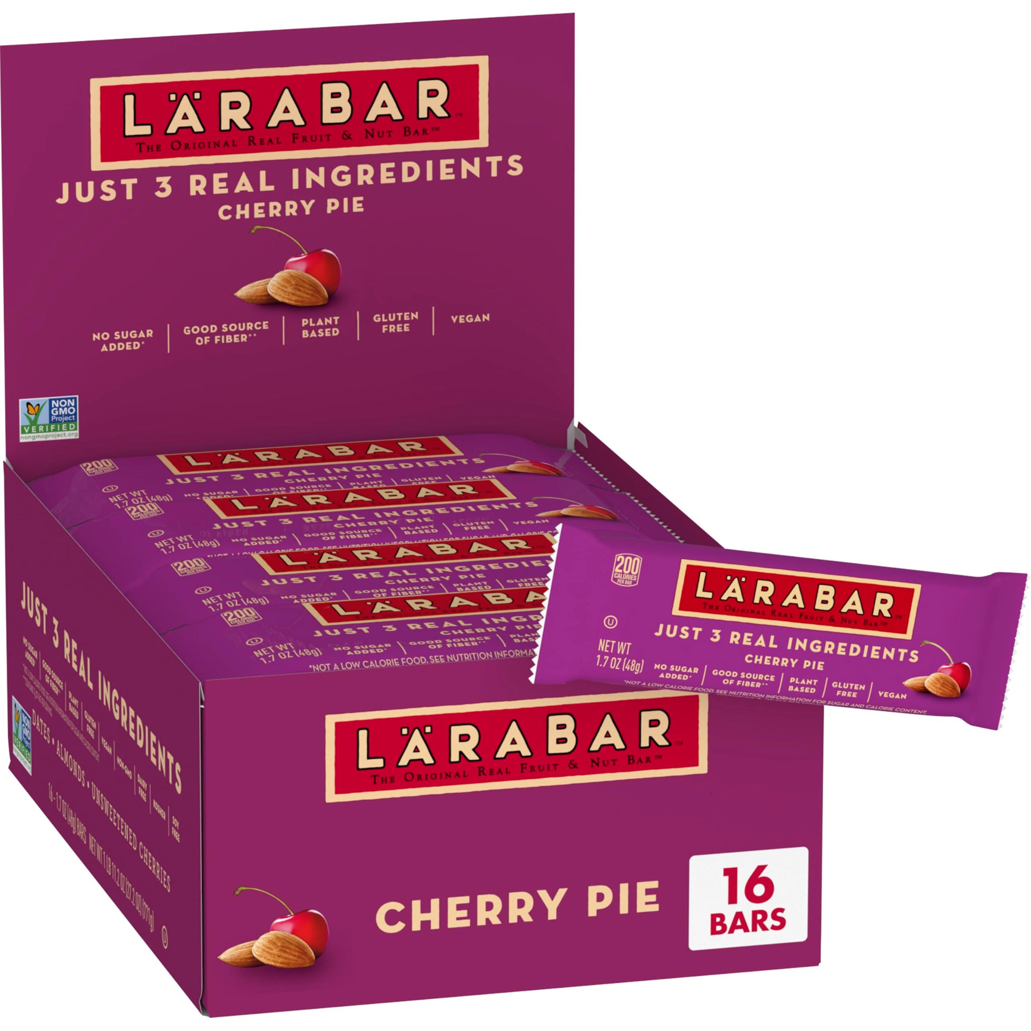 Larabar Cherry Pie Fruit and Nut Bar, Gluten Free and Vegan, 27.2 oz, 16 Ct
