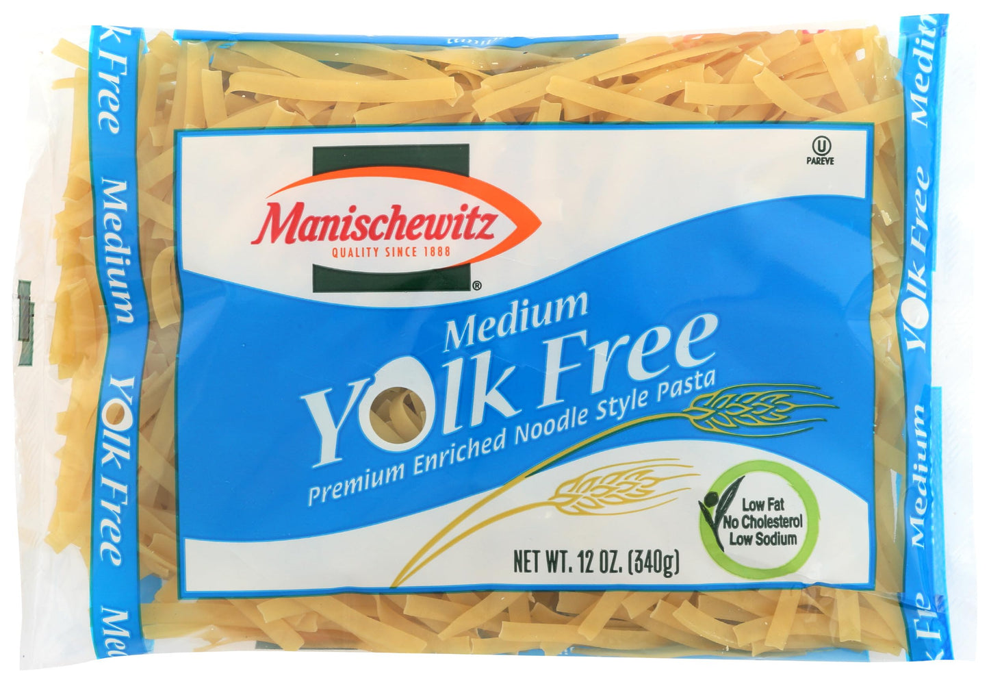 Manischewitz Yolk Free Medium Noodles, 12 OZ