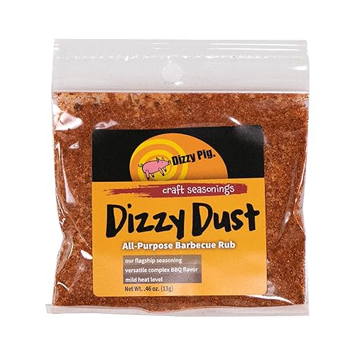 Dizzy Pig Dizzy Dust All-Purpose Barbecue Seasoning Rub (Sample) - Seasons 2-4 lbs of Food - Hand Made in the USA - MSG Free, Gluten Free