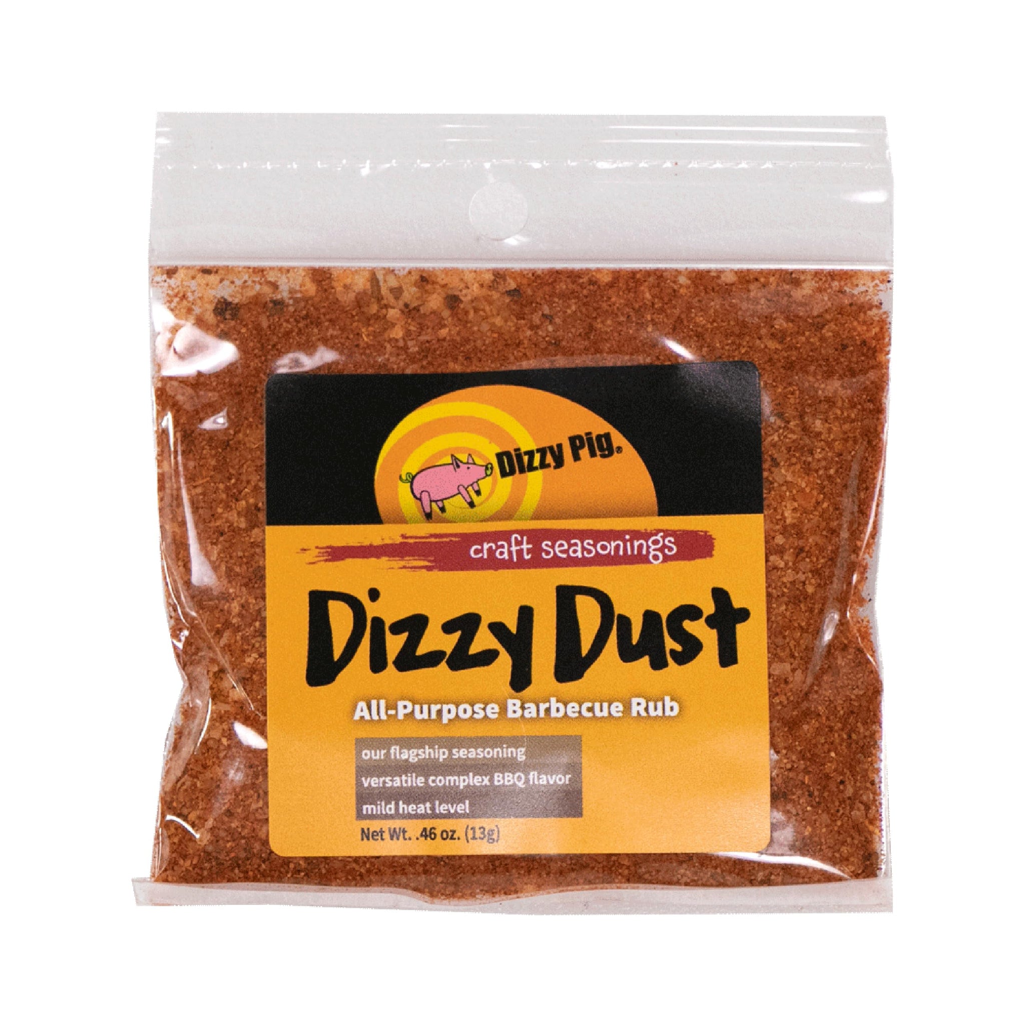 Dizzy Pig Dizzy Dust All-Purpose Barbecue Seasoning Rub (Sample) - Seasons 2-4 lbs of Food - Hand Made in the USA - MSG Free, Gluten Free