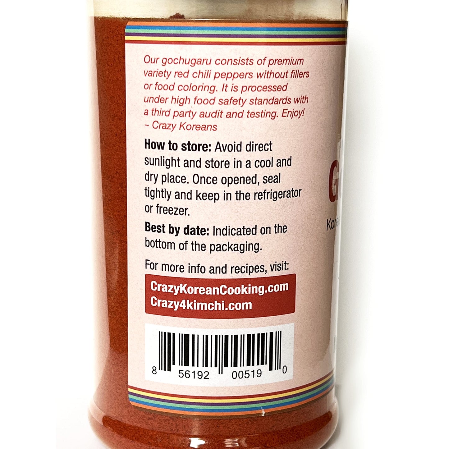 Non-GMO Gochugaru, Kosher, Gluten Free, No additives, Korean Red Pepper Powder, Fine Grind 6 OZ