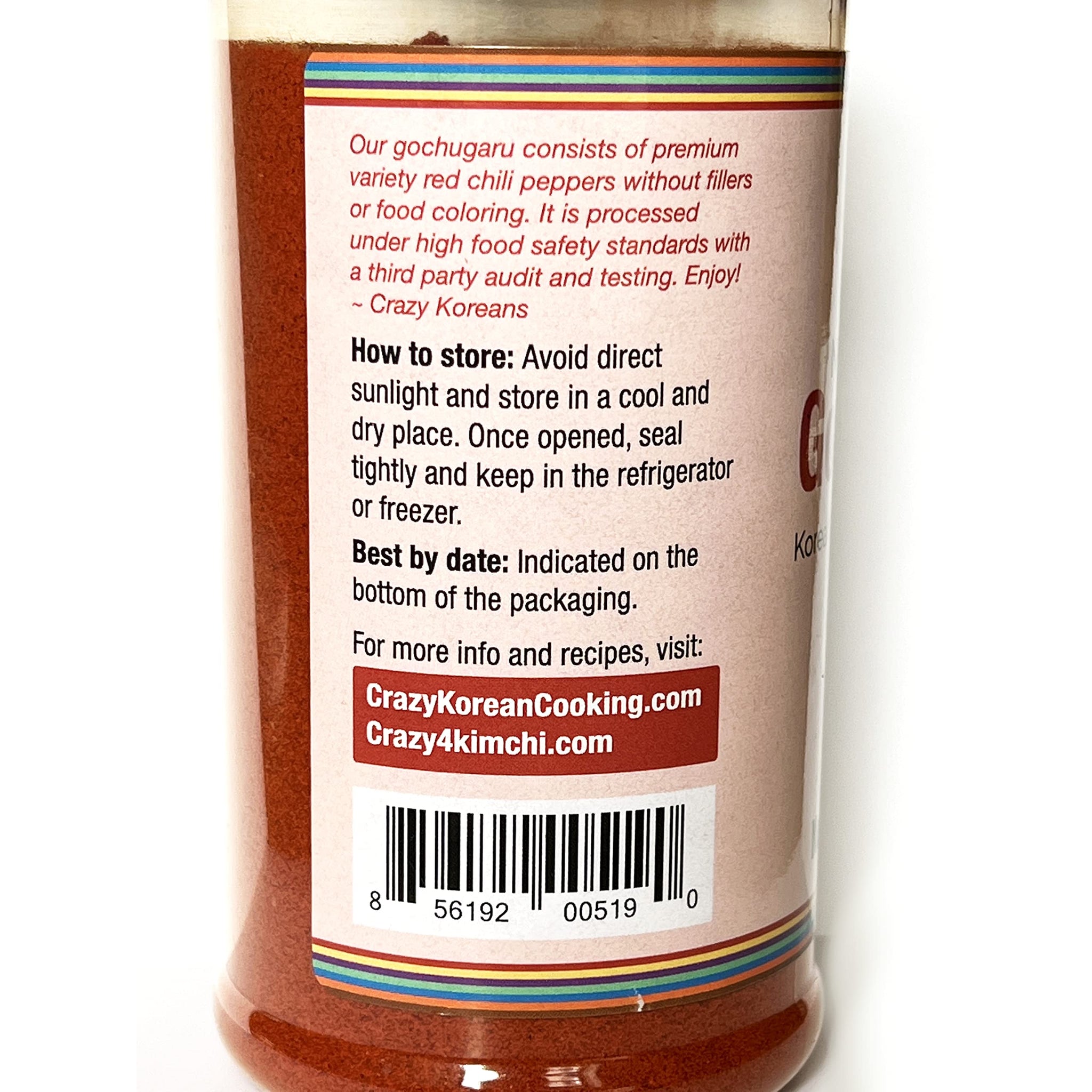 Non-GMO Gochugaru, Kosher, Gluten Free, No additives, Korean Red Pepper Powder, Fine Grind 6 OZ