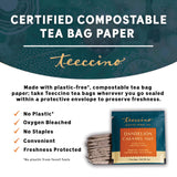 Teeccino Dandelion Caramel Nut Tea, 25 Tea Bags - Caffeine Free, Roasted Herbal Tea with Prebiotics, 3x More Herbs than Regular Tea Bags, Gluten Free