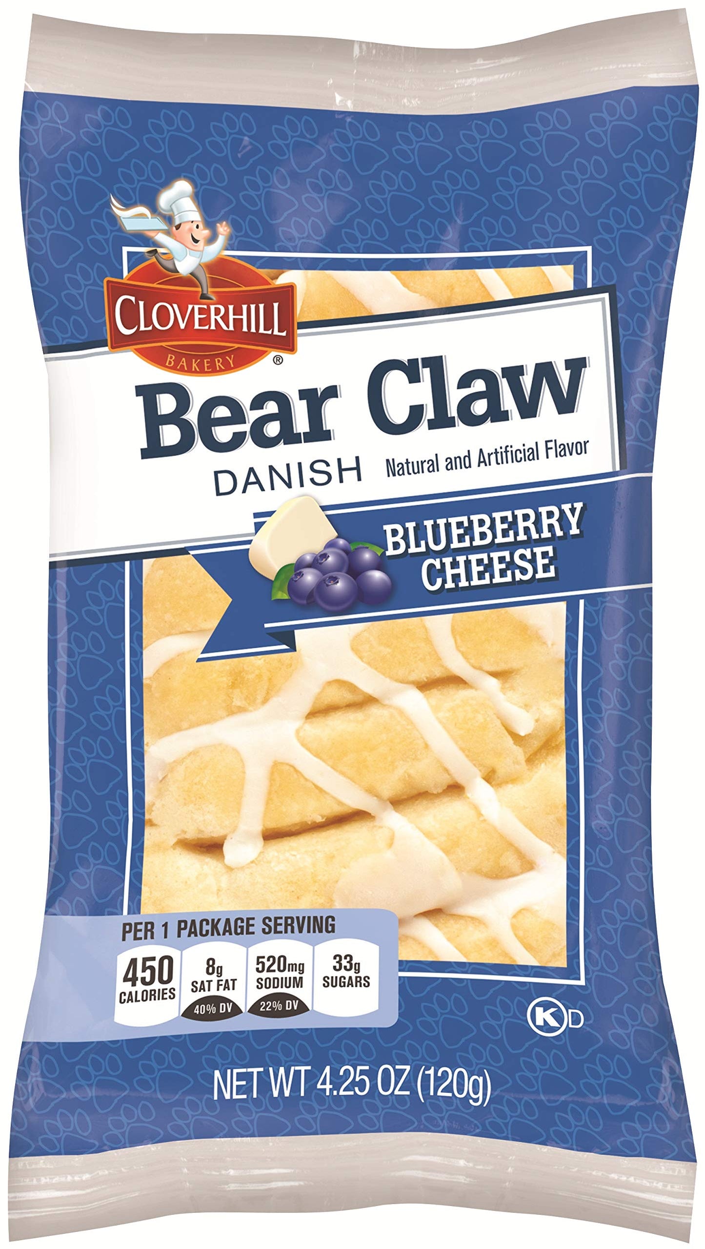 Bear Claw Blueberry Cheese Danish, 4.25 Ounce - 36 per case._AB