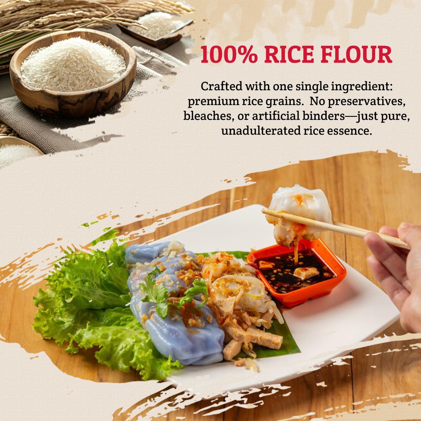 52USA Thai Rice Flour 48 Ounce (Basic), 1 Pound (Pack of 3), Rice Flour for Baking or Cooking, Product of Thailand, All Natural White Rice Flour