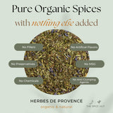 Spice Hut - Organic Herbes De Provence Seasoning Mix with Lavender, No Salt, Authentic Provencal Blend- French Herbs de Provence Spice for Cooking