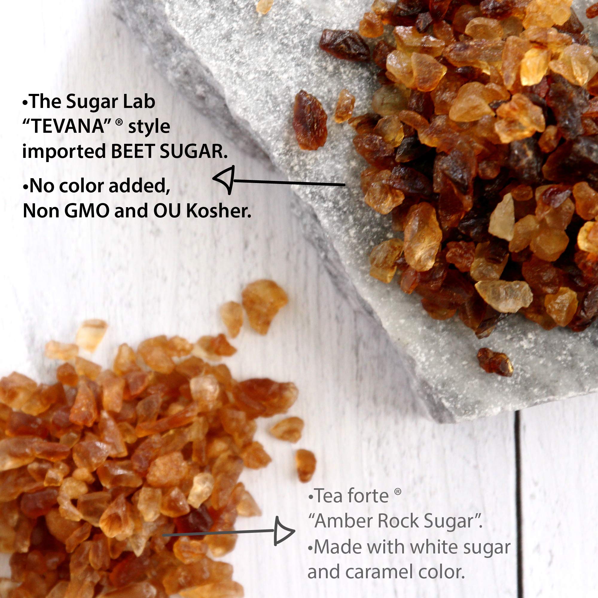 The Sugar Lab Belgian Brown Rock Sugar 2 Pounds - Natural Real Beet Sugar - Perfect for Tea, Coffee, and Cooking - Teavana Style Tea Sugar - Sugar Cube or Amber Sugar Replacement