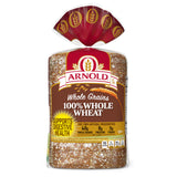 Arnold Whole Grains 100% Whole Wheat Bread, Wheat Bread Free From Artificial Colors, Flavors and Preservatives, 24 oz Loaf