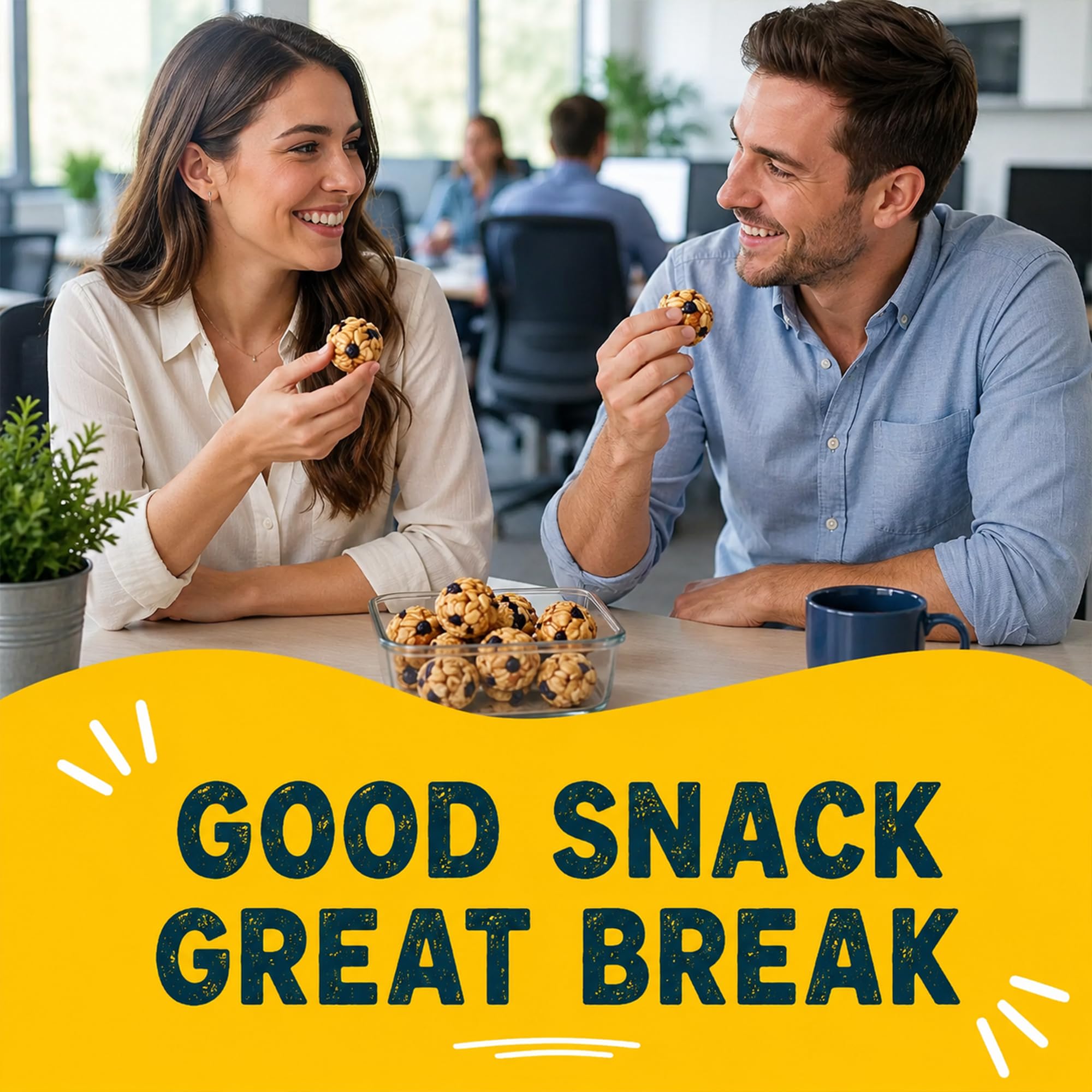 SHOPSHIPNOW Lemon Blueberry Granola Bites, Organic Oat Snack Packs, Individually Wrapped Bite Size, 10 Count, 8.5 oz