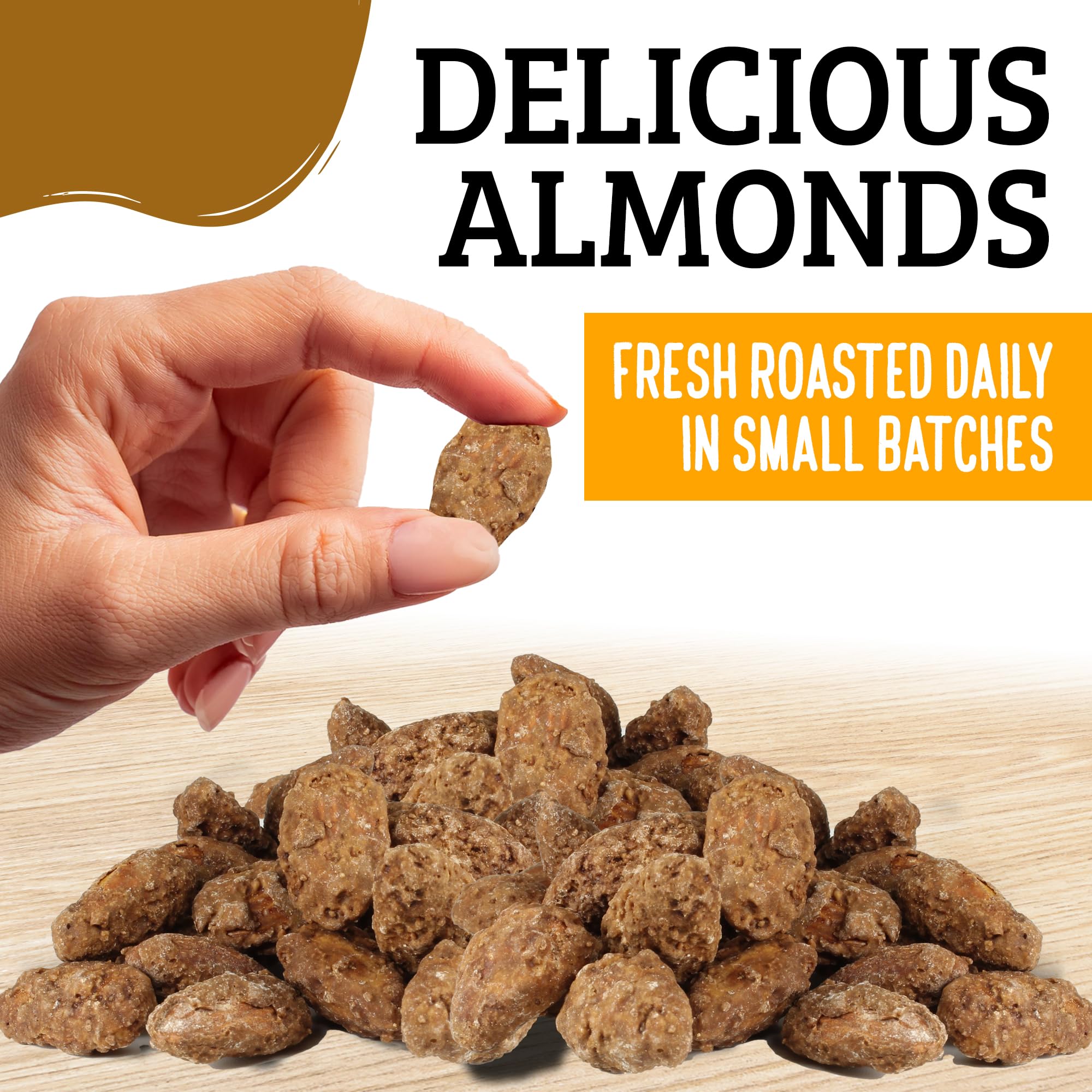 Almond Brothers Roasted Almonds - 2 lb bag - Hand Crafted Cappuccino & Cocoa Almonds, Gluten-Free, Non-GMO