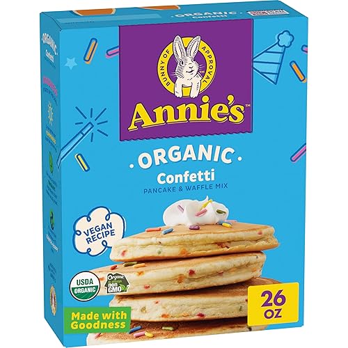 Annie's Organic Confetti Pancake and Waffle Mix, Kids Breakfast, Vegan, 26 oz