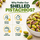 California Shelled Pistachios Kernels Dry Roasted & Salted Nuts, No shells, 1 Lb. - Oven Roasted to Perfection Resealable Bag for Added Freshness