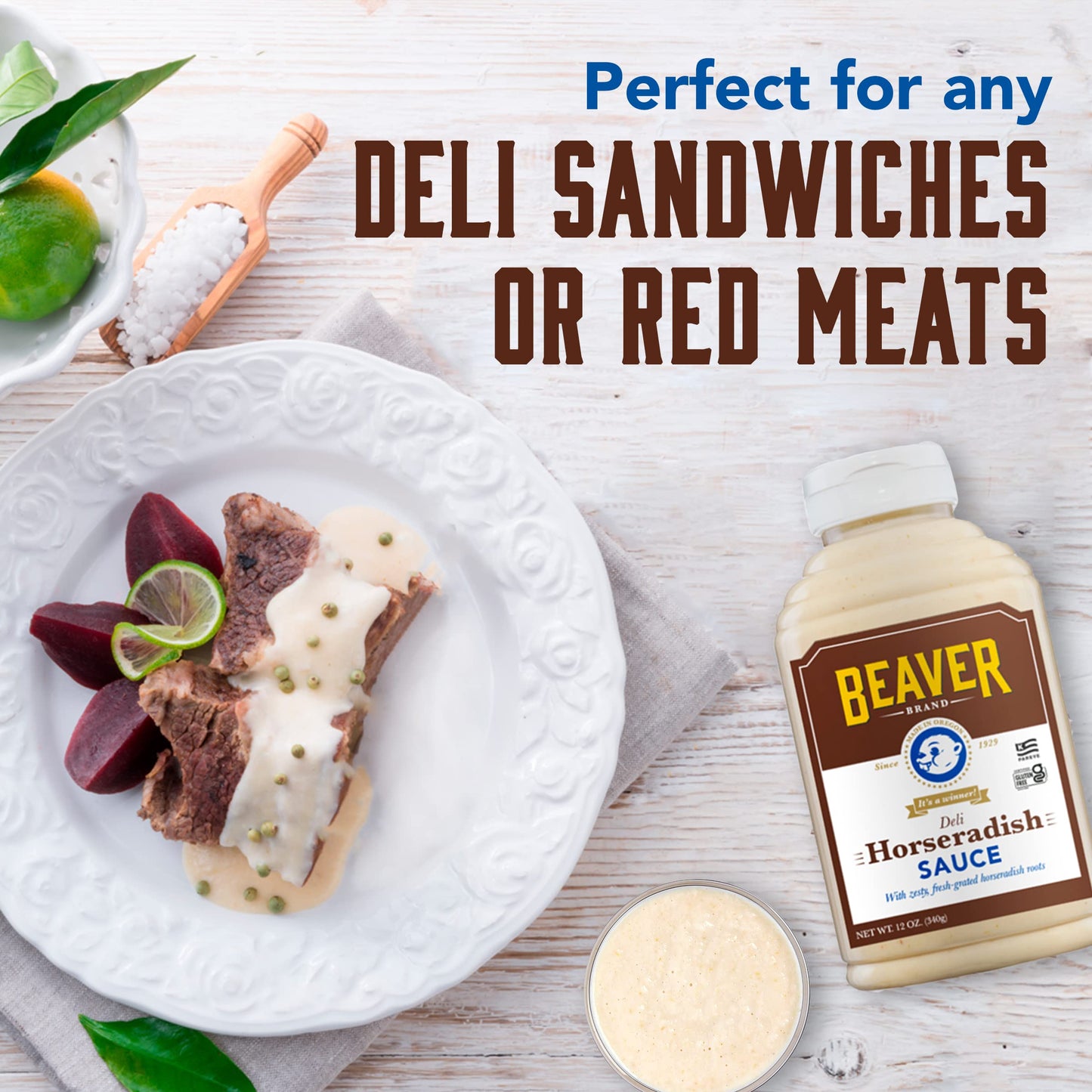 Beaver Brand Deli Horseradish Sauce, Zesty Deli, 12 oz.