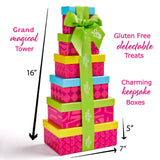 Gluten Free Palace Gift Basket Tower - Premium Gift Basket for Father's Day - 6?Tier Elegant Gluten Free Cookie Treat Tower for Families
