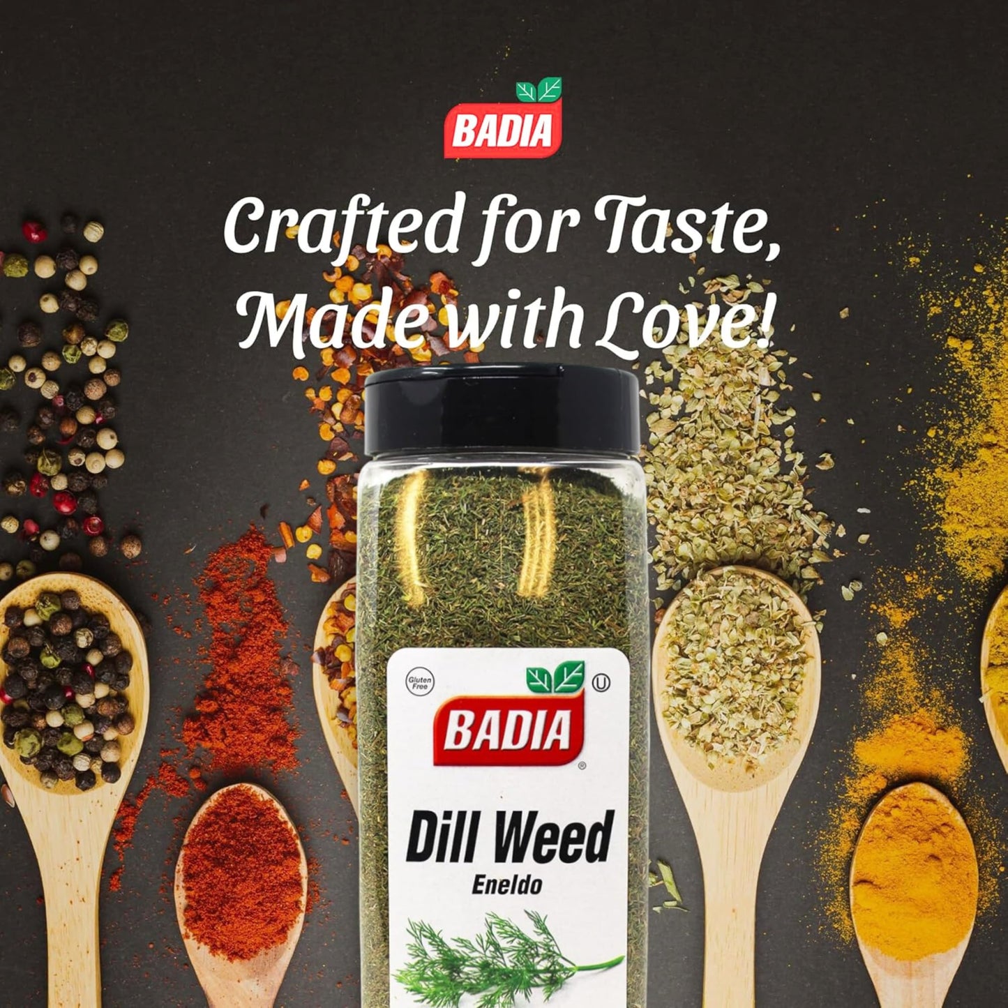 Badia Dill Weed 7 oz - Dill Seasoning Herb for Fish, Pickles, Dressings, Sauces & Salads, Gluten Free, Kosher
