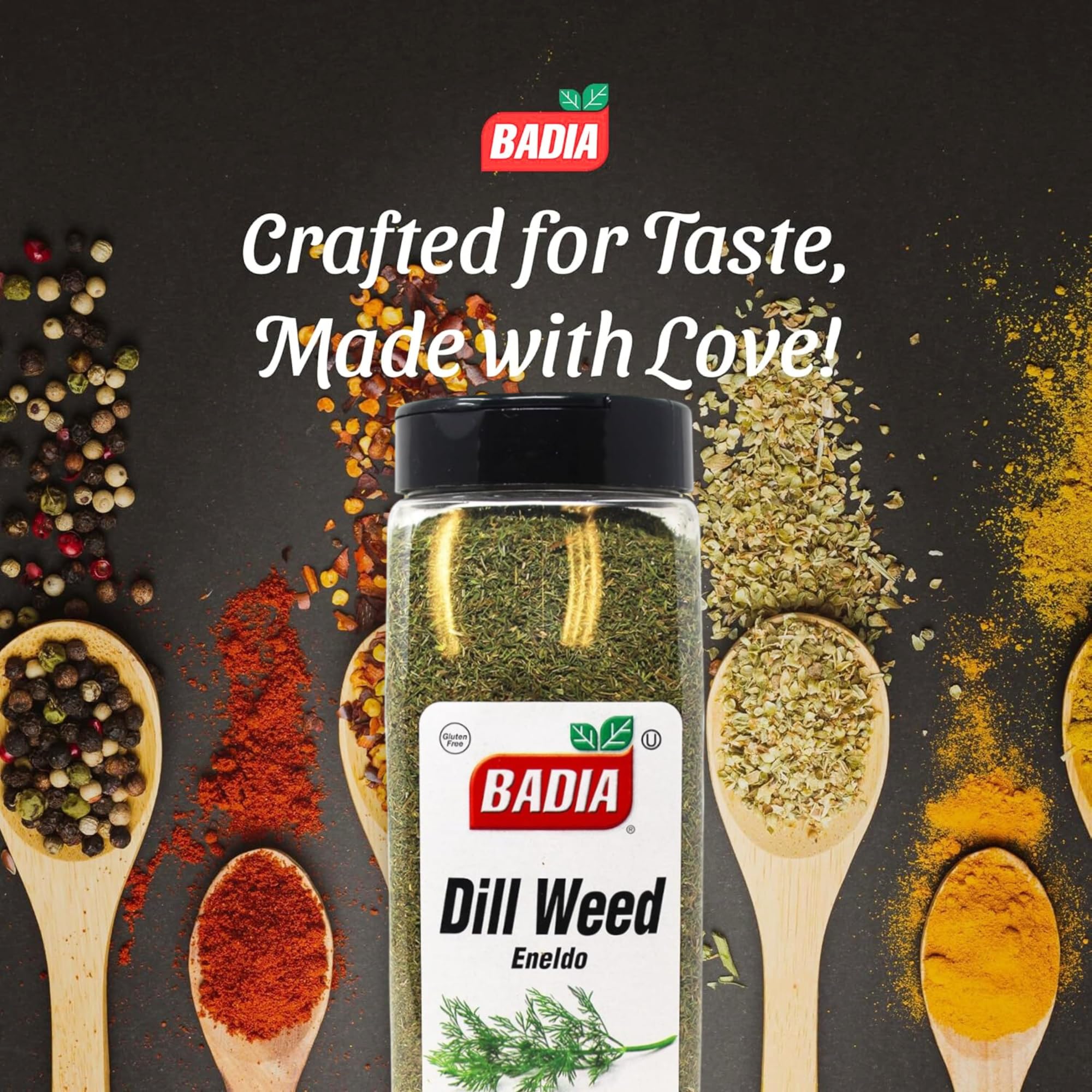 Badia Dill Weed 7 oz - Dill Seasoning Herb for Fish, Pickles, Dressings, Sauces & Salads, Gluten Free, Kosher