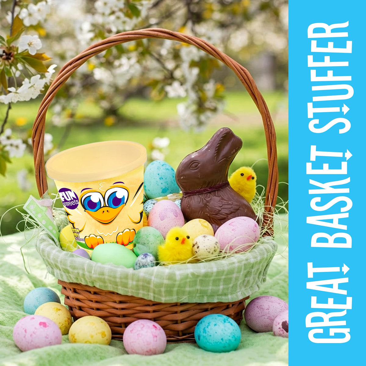 Fun Sweets Cotton Candy - 2 Pack - Chicks CottonCandy in 1.5 oz Tubs - Individual Carnival Cotton Candy Tubs