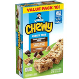 Quaker Chewy Granola Bars, Variety Pack, 0.84 Oz Bars, 18 Ct
