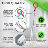 Buenalife Heavy Duty Cleaning Brushes Set of 4 - Extra Long Straw Cleaners for Metal and Plastic Reusable Drinking Straws, to Clean Small Spaces