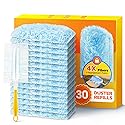 30 Count Duster Refill for Swiffer Duster with 1 Handle, One-Sided Disposable Dusters Refills with 4X Microfibers, Unscented Dusters for Cleaning