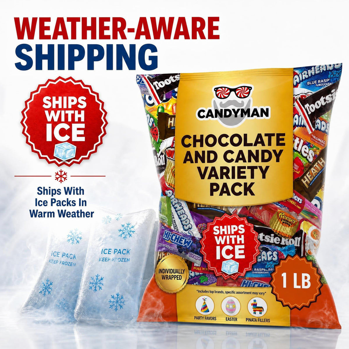 CANDYMAN 1 LB Assorted Chocolate Candy, Bulk Candy Variety Pack