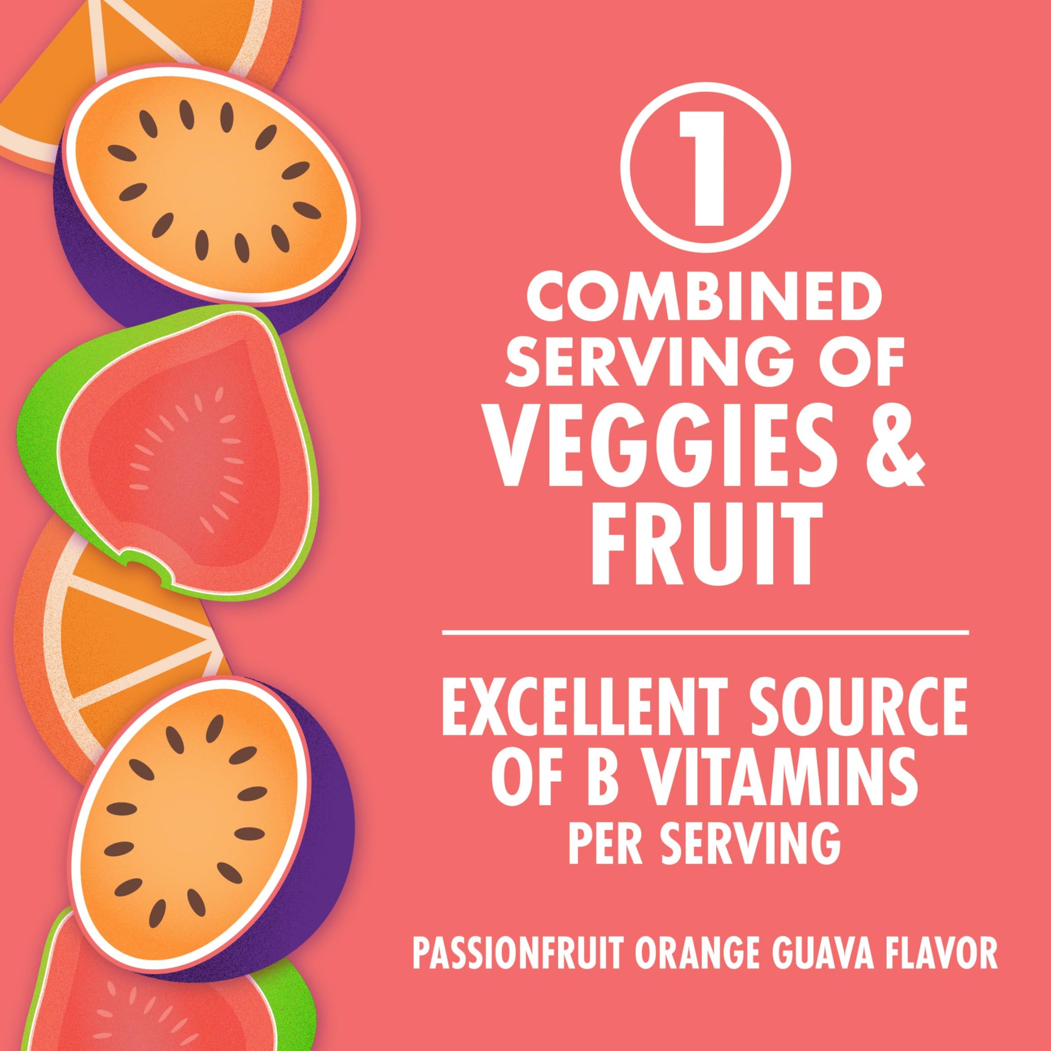 V8 +Energy Passionfruit Orange Guava Juice Energy Drink, 8 fl oz Can (6 Pack)