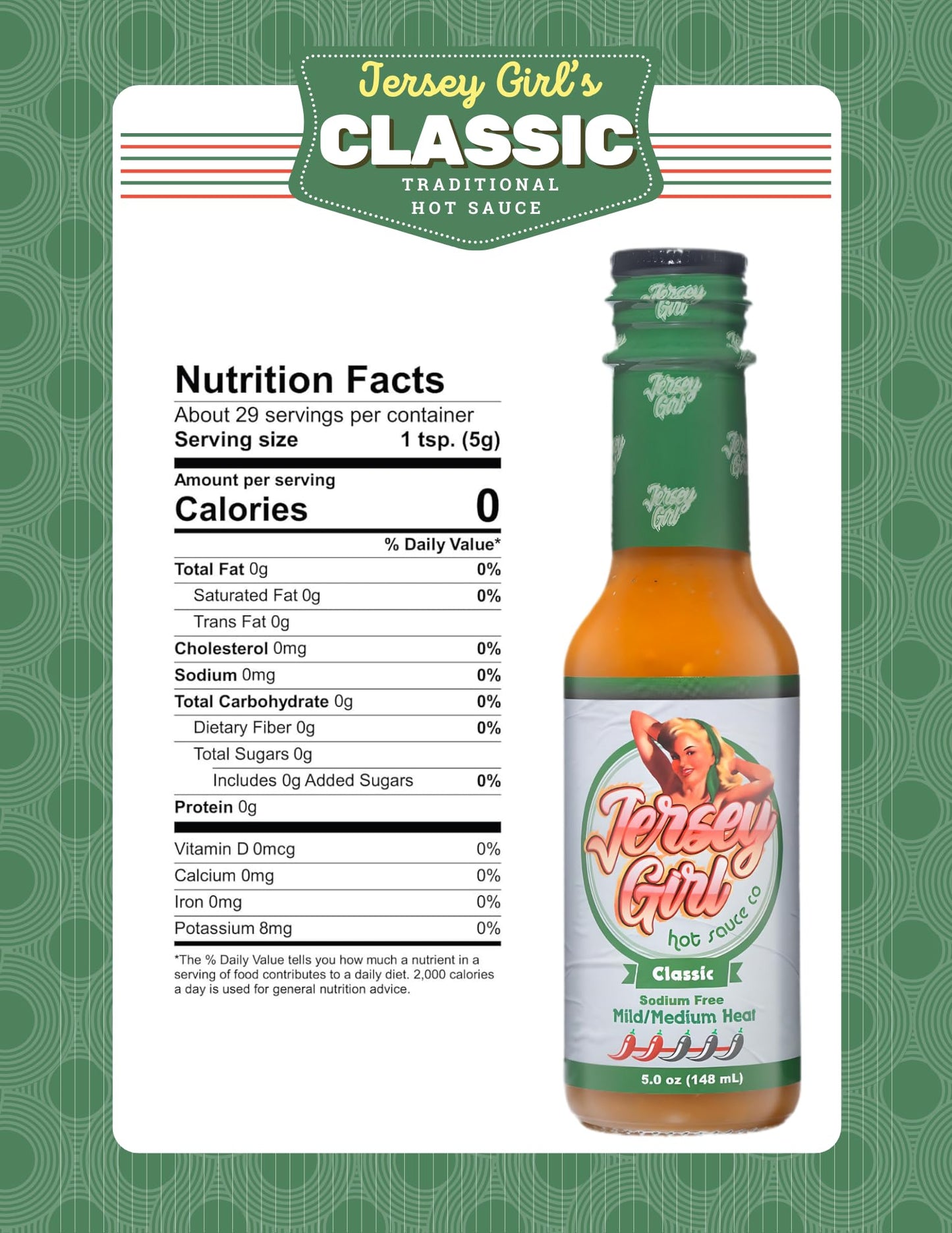 Jersey Girl Hot Sauce Co No Sodium/Salt Free - All Natural Craft Hot Sauce Sampler Pack, 5 Oz (Variety)