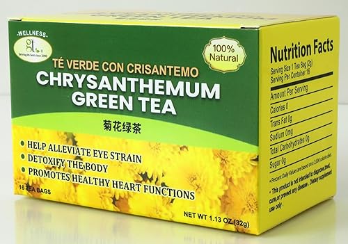 GT Chrysanthemum Green Tea, 1.13 Ounce Box (16 Tea Bags)