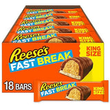 REESE'S FAST BREAK Chocolate, Peanut Butter and Nougat King Size, Candy Bars, 3.5 oz (18 Count)