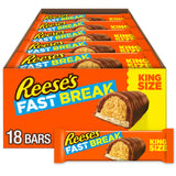 REESE'S FAST BREAK Chocolate, Peanut Butter and Nougat King Size, Candy Bars, 3.5 oz (18 Count)