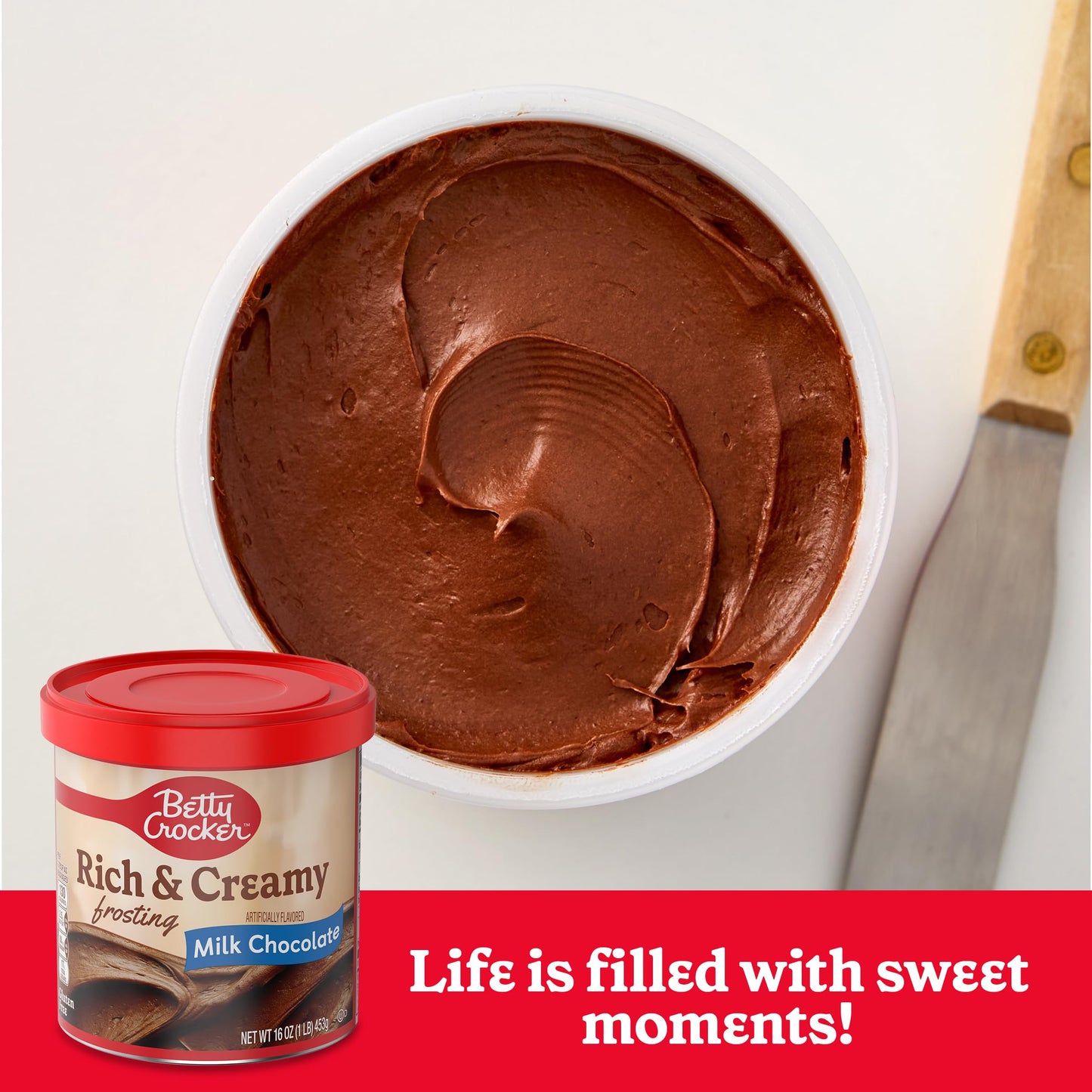 Betty Crocker Rich and Creamy Milk Chocolate Frosting, Gluten Free, 16 oz (Pack of 8)