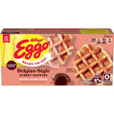 Eggo Frozen Belgian-Style Street Waffles, Frozen Breakfast, Breakfast Food, Buttery Maple Flavor, 7.76oz Box (4 Waffles)
