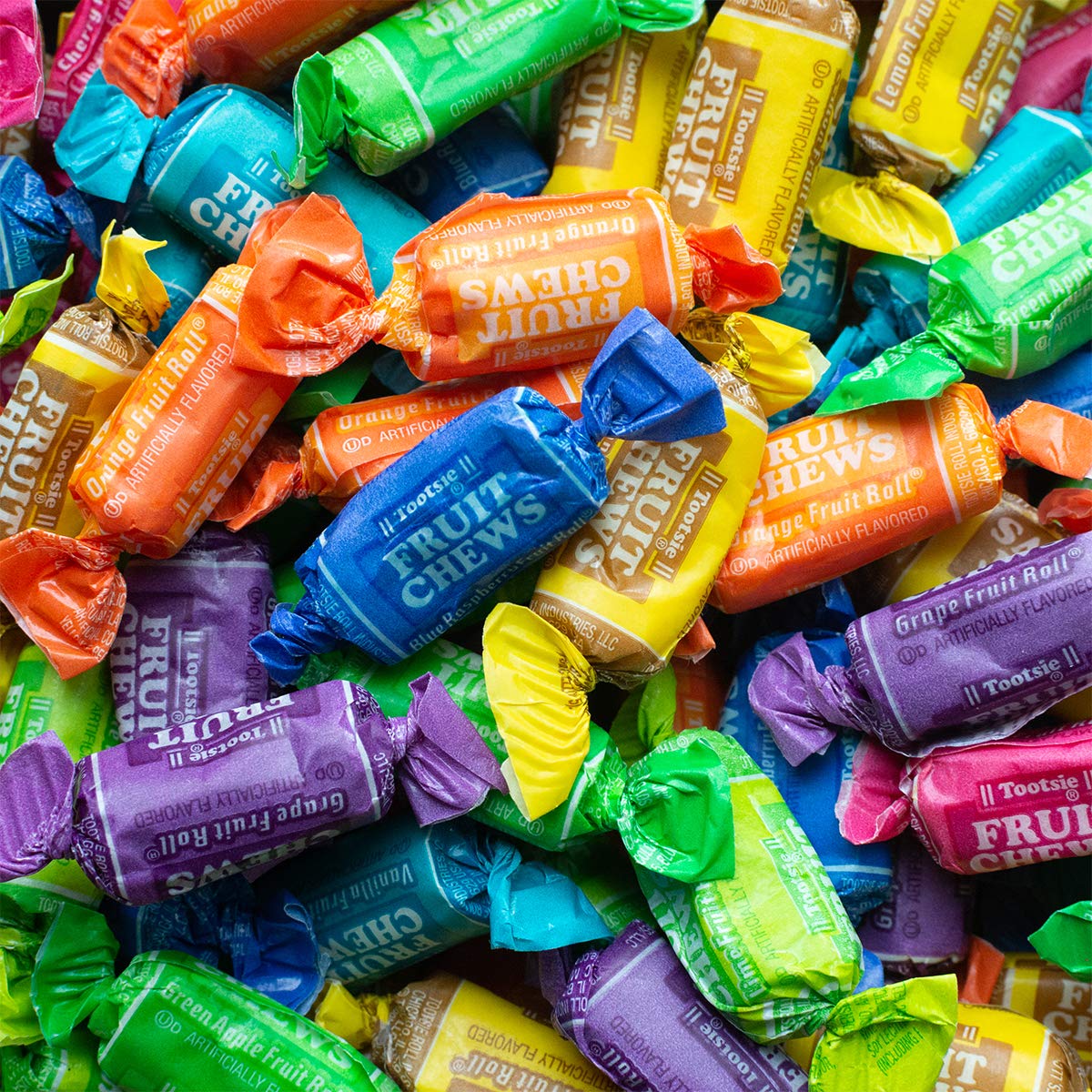 Tootsie Roll Fruit Chews Mega Mix 8 Flavors- 4 Pounds of Soft Fruity Rainbow Candy - 5 Classic Flavors Plus 3 BONUS Flavors - Peanut and Gluten Free