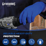 GLOVEWORKS HD Royal Blue Nitrile Gloves XXL, Latex Free Nitrile Disposable Gloves Nitrile Gloves, Case of 1000