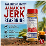 Blue Mountain Country Jamaican Jerk Seasoning, 6 oz - Authentic Caribbean Jerk Spice Blend for Chicken, Pork, Seafood & Grilling