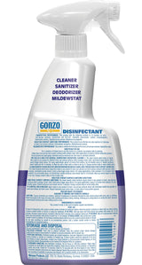 Gonzo Disinfectant Spray & All Purpose Cleaner - 24 Ounce (2 Pack) Lavender - Odor Eliminator, Disinfectant, Flood Fire Water Damage Restoration