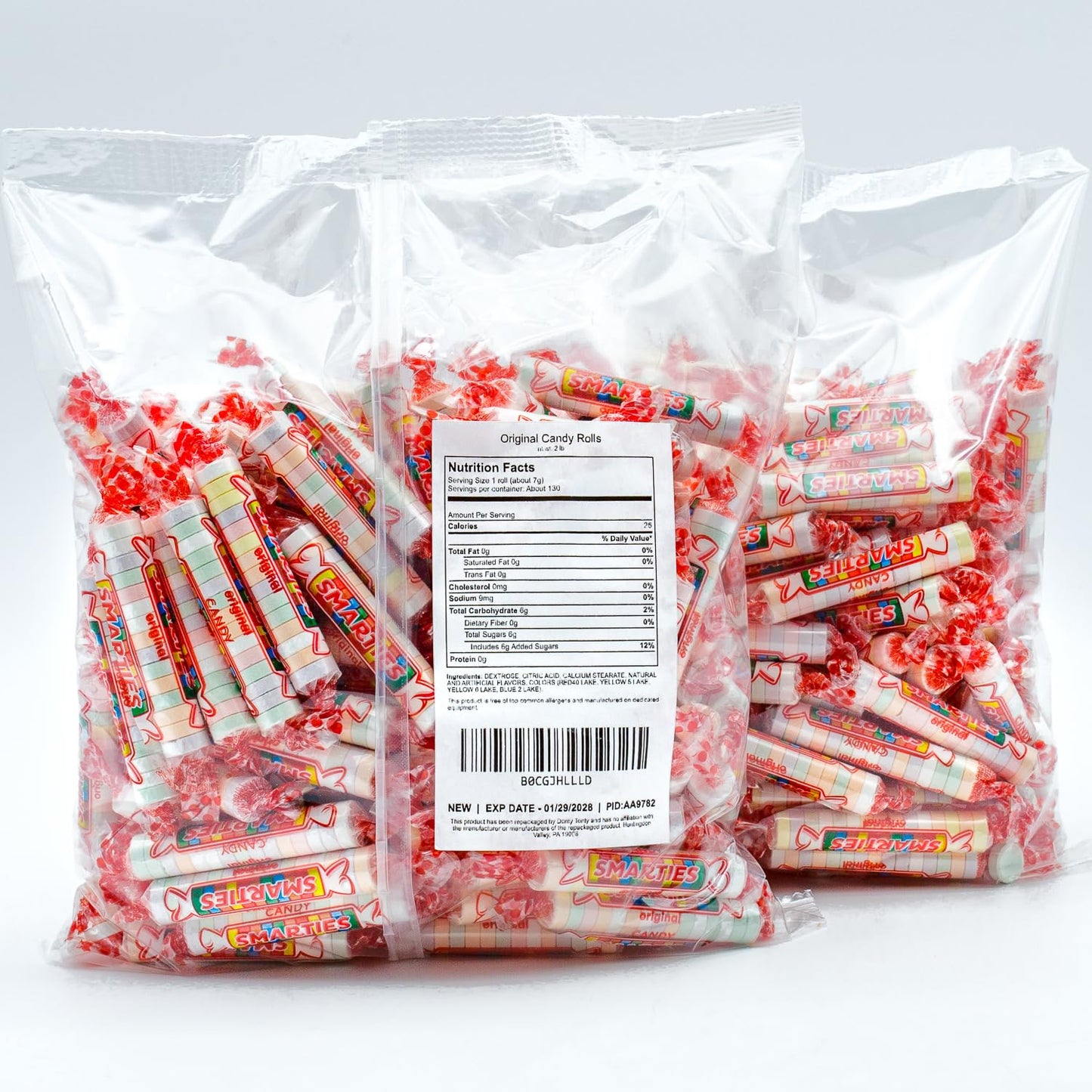 Original Candy Rolls 2 lb - Bulk Bag, Classic Fruity Assorted Flavors, Gluten Free, Vegan Friendly, Individually Wrapped (120 Pieces)