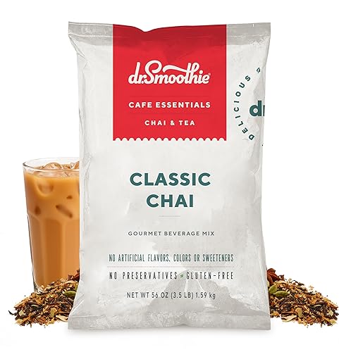 Café Essentials Classic Chai Frappe Mix - No Artificial Colors, Flavors, or Sweeteners - Shelf Stable - 62mg of Caffeine per Serving - Great for Hot
